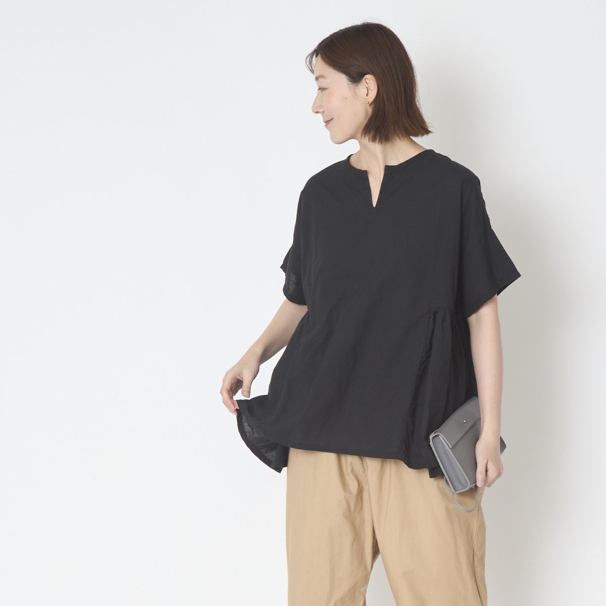 C.P.KOO/カディサイドギャザーブラウス